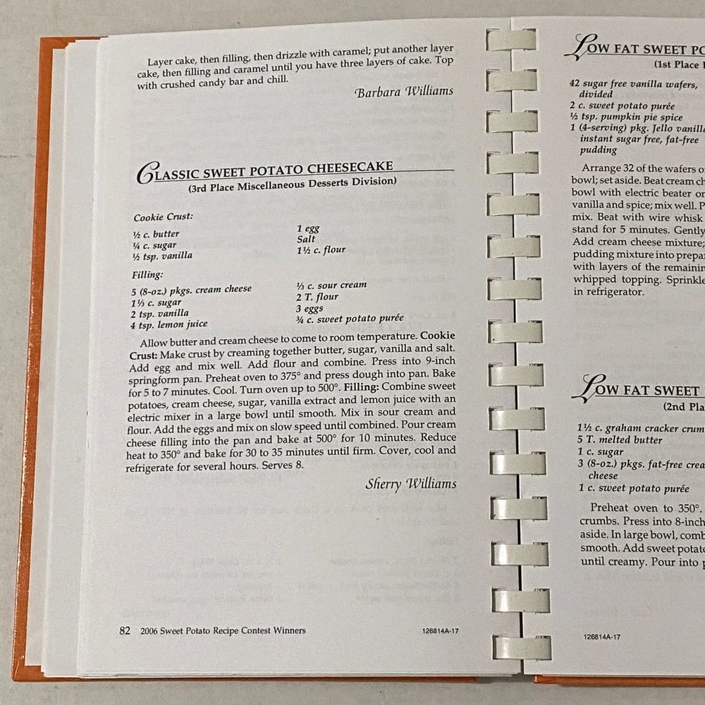 Mississippi Sweet Potato Cookbook Vardaman Recipe Collection HC Spiral 2015